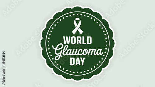 A Professional Grid Layout Design for World Glaucoma Day Awareness Campaign Featuring Ribbon and Typography