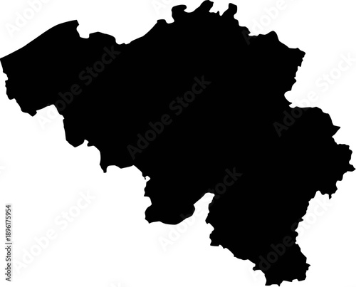 Belgium map silhouette vector illustration