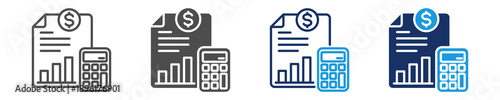 accounting icon set multiple concept