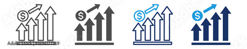 revenue icon set multiple concept