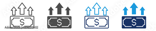 income growth icon set multiple concept
