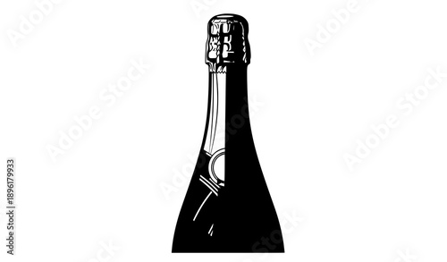 Elegant champagne bottle vector illustration for celebration design