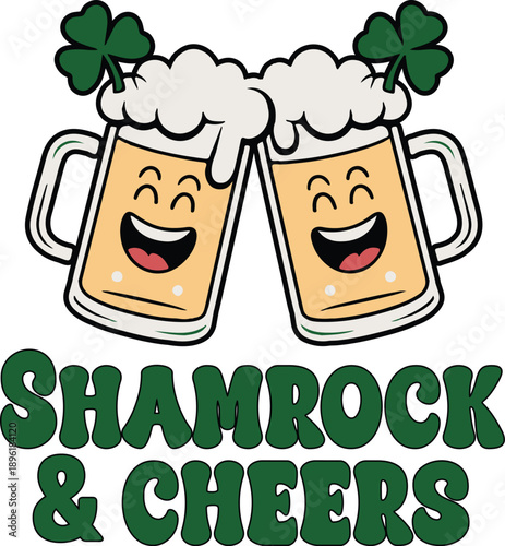 St. Patrick’s Day Typography T Shirt Design with Shamrock Vector