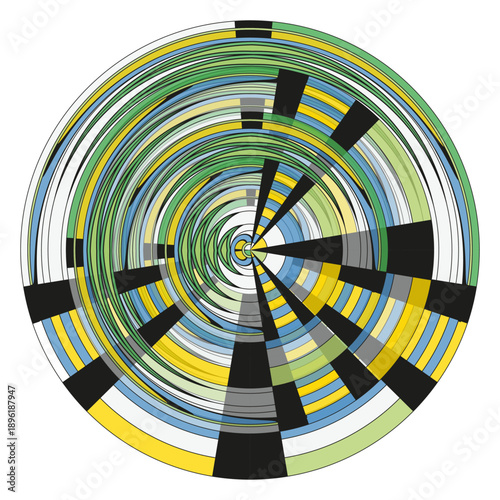 Radial motion pattern. Abstract speed Vector. Colorful circle design. Dynamic rotation symbol