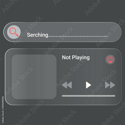 Vector video player interface for web design and online media control.
