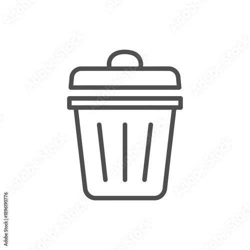 Modern line art icon representing waste disposal, digital data deletion, and recycling management, perfect for clean user interface designs and sustainable technology concepts