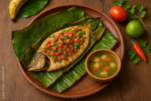 Patarashca, typical cuisine of the Peruvian jungle stock photo 