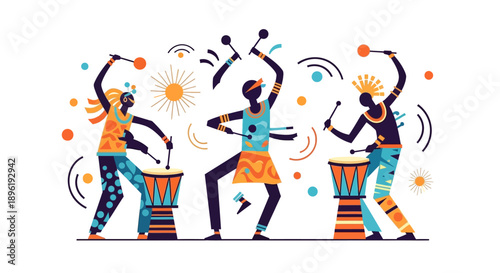 Vibrant African Drumming Performance with Energetic Dancers.