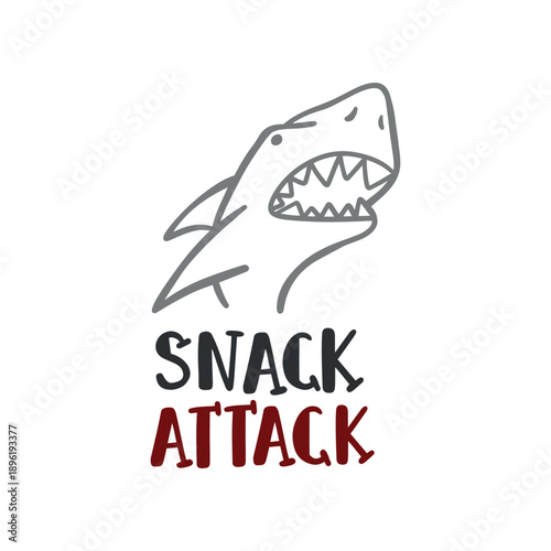 Snack Attack Shark Typography