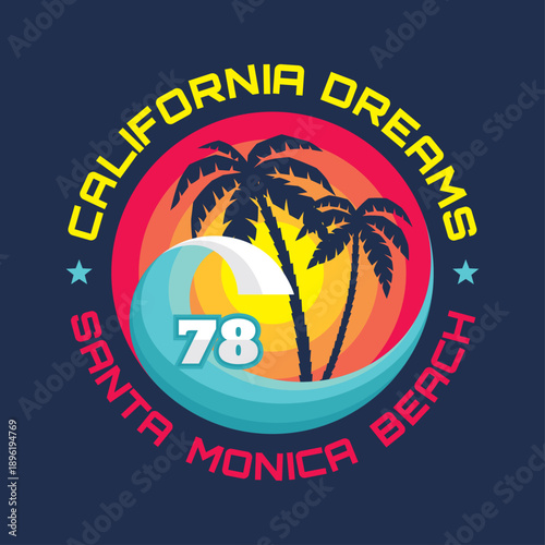 California Dreams Santa Monica Beach Vintage