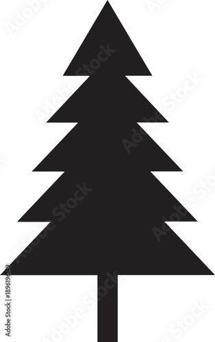 Geometric Triangular Pine Tree Silhouettes for Minimalist Winter Landscape Design.eps