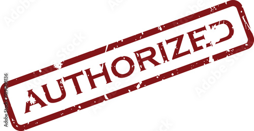 An official red grunge rubber stamp displaying the word AUTHORIZED on a clean white background
