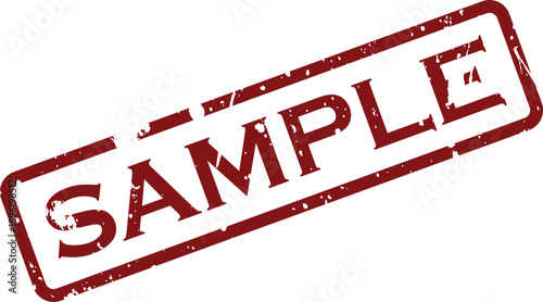 Red grunge rubber stamp clearly displaying the word SAMPLE, indicating an example or portion for evaluation