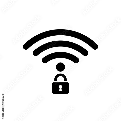 Secure internet connection with locked padlock symbol