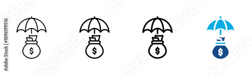 Hedging Icon Different Style Outline Collection Set Vector illustration
