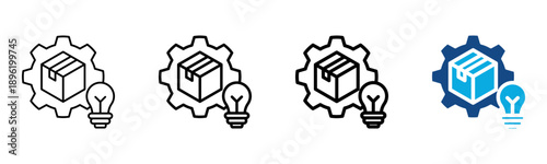Product Development Icon Different Style Outline Collection Set Vector illustration
