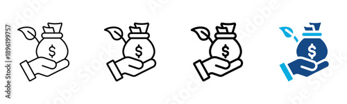 Venture Funding Icon Different Style Outline Collection Set Vector illustration
