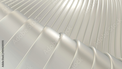White minimal striped background, 3D line pattern, abstract  white gray waves...