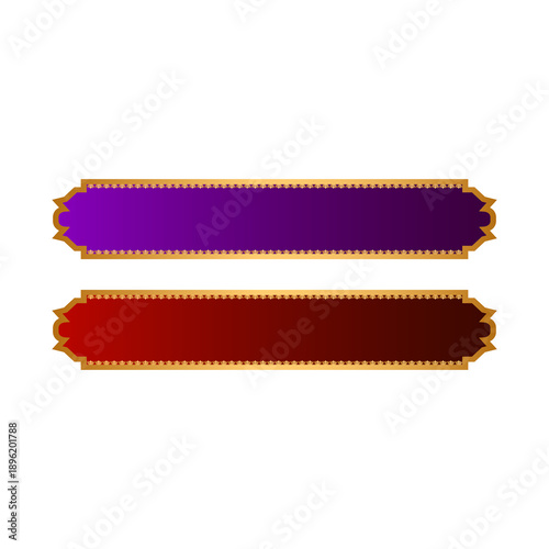 Set Of Luxury Red and Blue Arabic Islamic Banner Title Frame Text Box Border Transparent Background