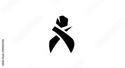 Black awareness ribbon icon