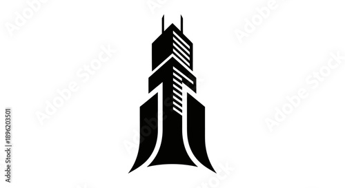 Modern Skyscraper Silhouette Logo