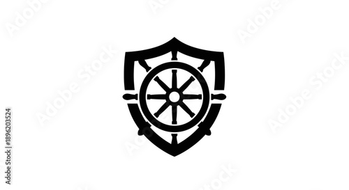 Ship's Wheel and Shield Emblem