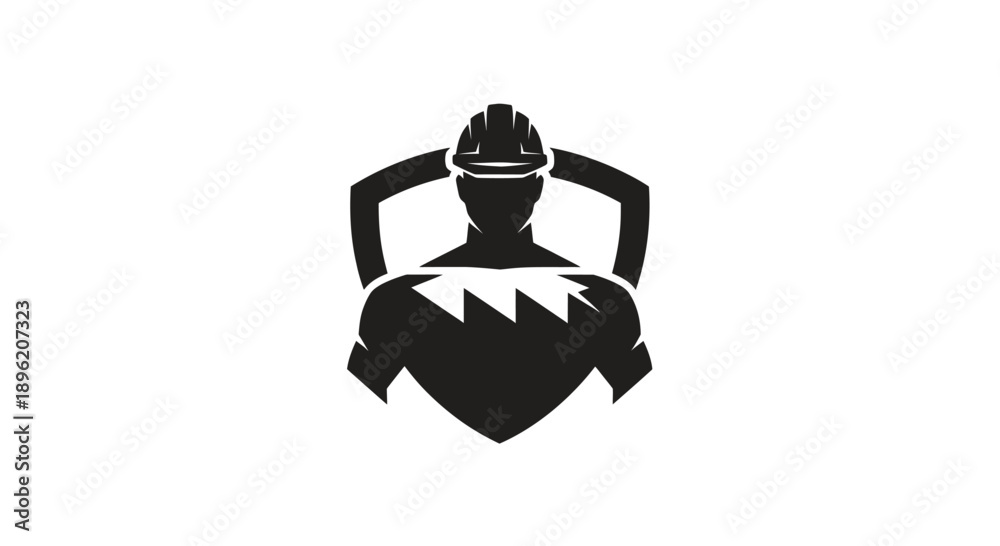 Obraz premium Construction worker emblem