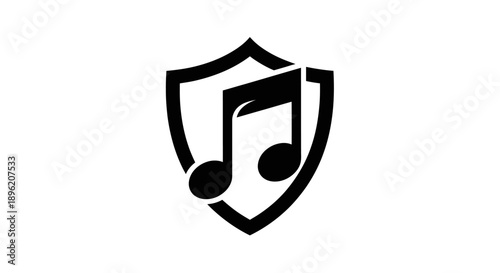 Music Note and Shield Icon
