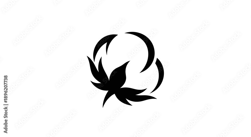 Fototapeta premium Stylized Cotton Boll Icon
