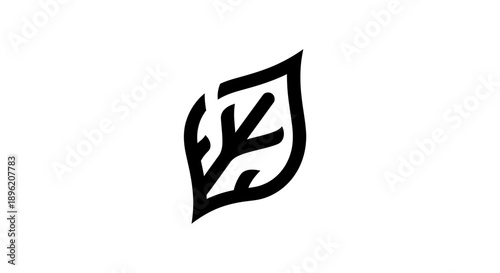 Foto Stylized leaf logo outline