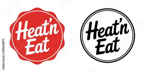 Heat and eat logo templates for food packaging design