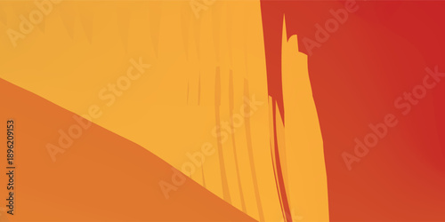 A dynamic gradient of warm orange and red hues creates a bold, abstract composition with fluid motion and depth.