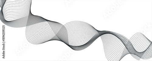 Abstract black blend wave lines on transparent background. Modern black flowing wave lines and glowing moving lines.Futuristic and dynamic look, perfect for tech, digital, and modern design projects.
