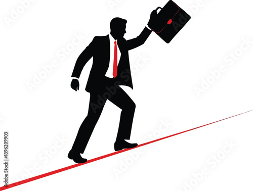 business man on a ladder