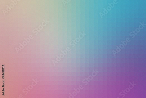 Abstract pastel gradient background featuring pink, purple, blue and teal tones with pixelated grain noise and soft flowing color transitions