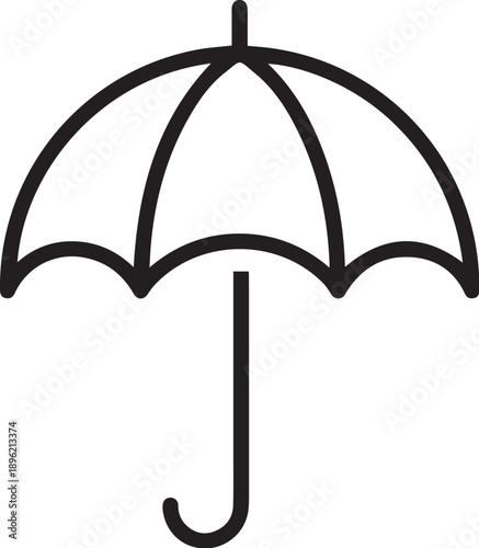 Minimal Umbrella Outline Weather Protection Symbol