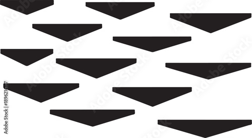 Black Geometric Shapes on White Background Pattern Design