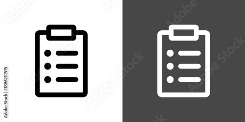 シンプルなクリップボードとリストアイコン