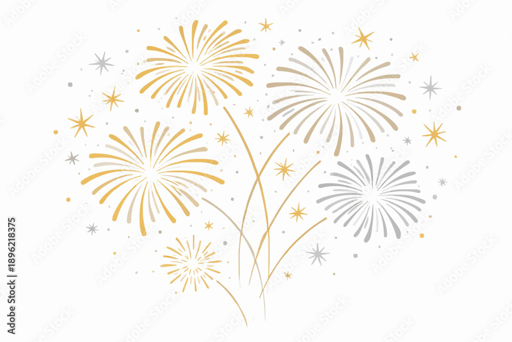 Obraz premium Simple Golden Fireworks Display