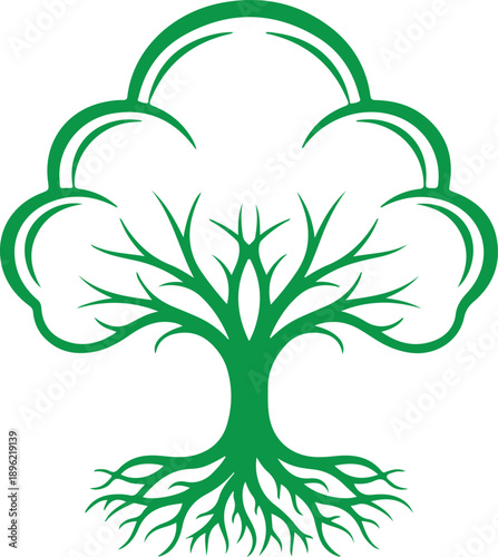 tree and bush with leaf wood bark set including pine fir oak elm and ash. Green plant for wild park yard or land shrub with grass and branch. Flat vector clip