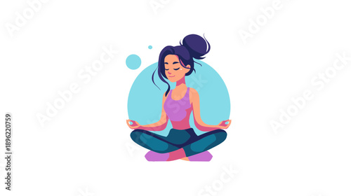 Woman in Meditation Pose Vector Icon