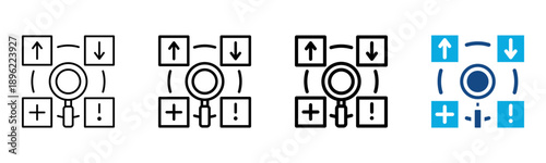 Swot Analysis Icon Different Style Outline Collection Set Vector Illustration
