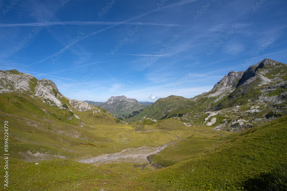 Naklejka premium Panoramic landscape, Lech, Tirol, Austria