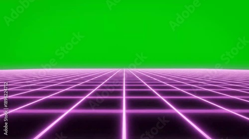 Abstract pink grid lines with green screen background for graphics