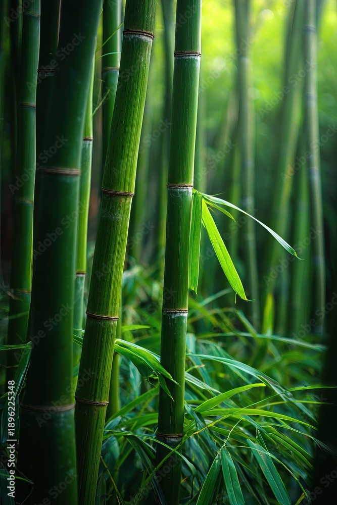 Fototapeta premium Bamboo grove with dense vertical stalks