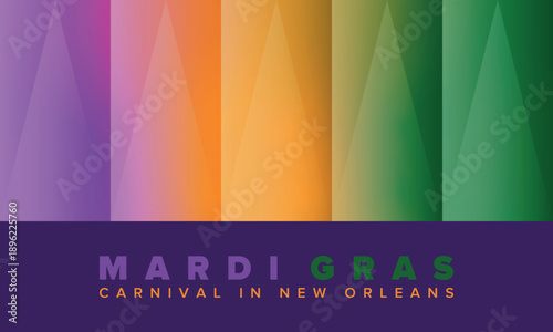 Mardi Gras Carnival in New Orleans. Fat Tuesday. Traditional holiday, celebration annual. Folk festival, costume masquerade, fun party. Carnival mask. Poster, card, banner and background. Vector