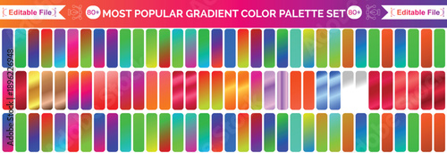 Metallic gradient foil background. most popular gradient. Gold, Pink gold, Silver and Holographic metal vector template