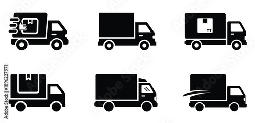 Professional express shipping vector icons with minimal white background