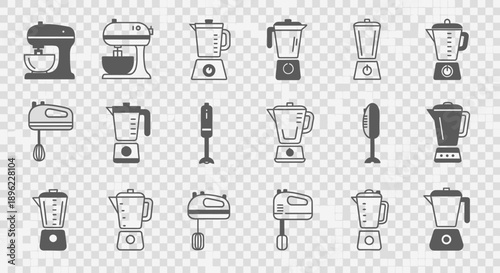 Collection of Kitchen Appliance Icons in Black.