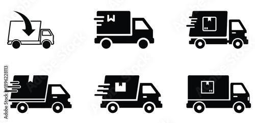 Fast logistics and delivery icon set optimized for ecommerce and web design